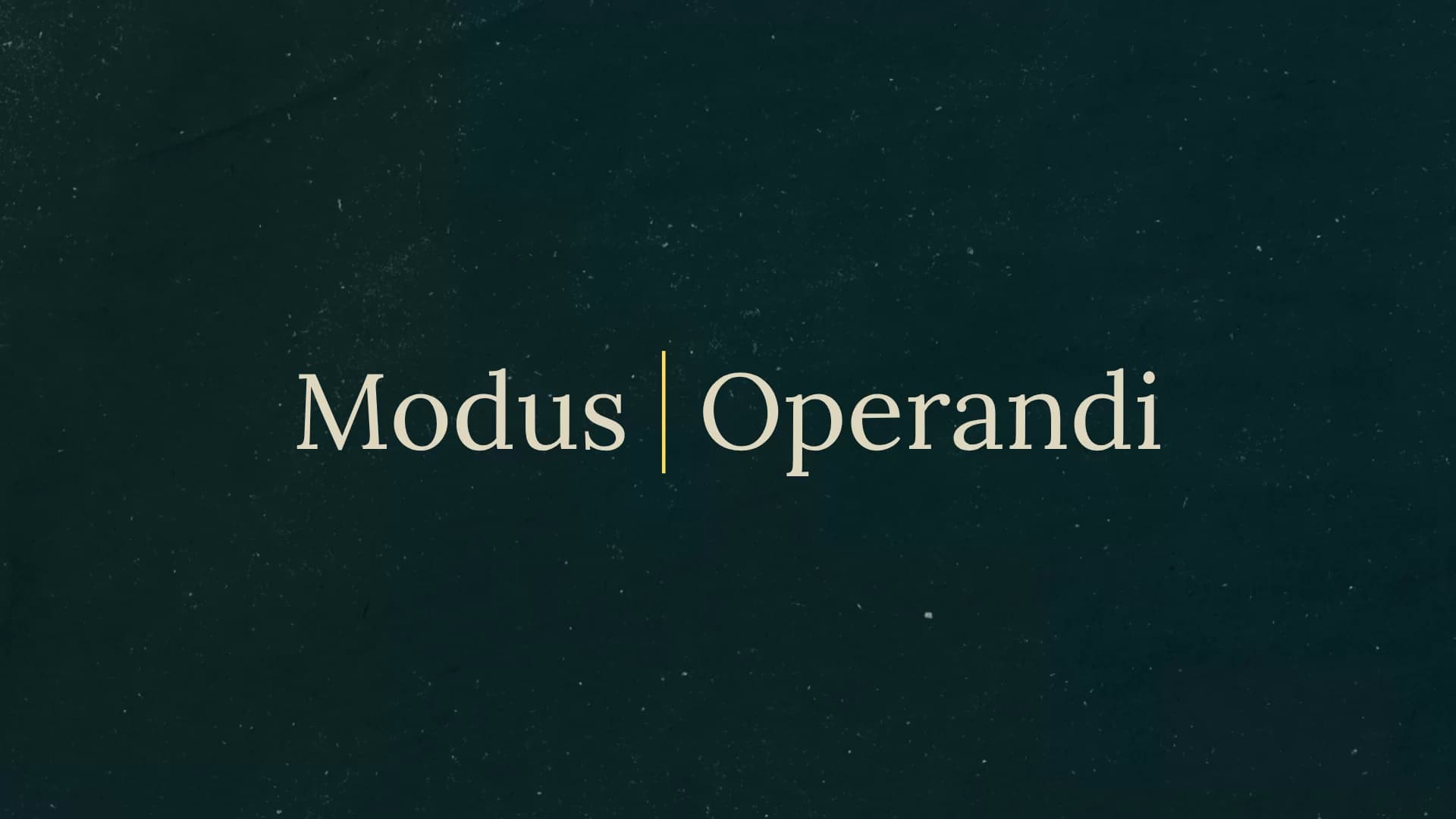 Modus Operandi by Pastor Roach